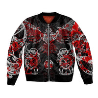 Raven And Norse Runes Bomber Jacket Viking - Wonder Print Shop