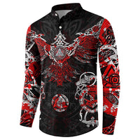 Raven And Norse Runes Button Sweatshirt Viking - Wonder Print Shop