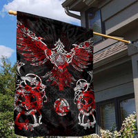 Raven And Norse Runes Garden Flag Viking - Wonder Print Shop