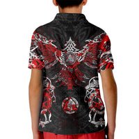 Raven And Norse Runes Kid Polo Shirt Viking - Wonder Print Shop