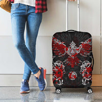 Raven And Norse Runes Luggage Cover Viking - Wonder Print Shop