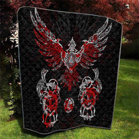 Raven And Norse Runes Quilt Viking - Wonder Print Shop