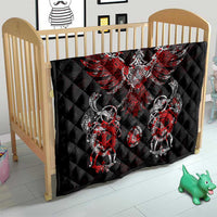 Raven And Norse Runes Quilt Viking - Wonder Print Shop