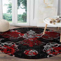 Raven And Norse Runes Round Carpet Viking
