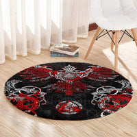 Raven And Norse Runes Round Carpet Viking