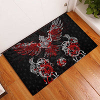 Raven And Norse Runes Rubber Doormat Viking - Wonder Print Shop