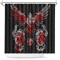 Raven And Norse Runes Shower Curtain Viking