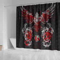 Raven And Norse Runes Shower Curtain Viking