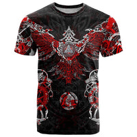 Raven And Norse Runes T Shirt Viking - Wonder Print Shop