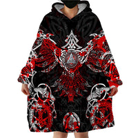 Raven And Norse Runes Wearable Blanket Hoodie Viking - Wonder Print Shop