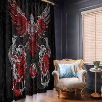 Raven And Norse Runes Window Curtain Viking - Wonder Print Shop