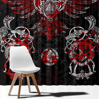 Raven And Norse Runes Window Curtain Viking - Wonder Print Shop