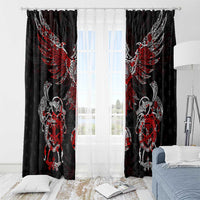 Raven And Norse Runes Window Curtain Viking - Wonder Print Shop