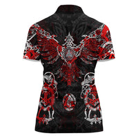 Raven And Norse Runes Women Polo Shirt Viking - Wonder Print Shop