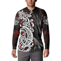 Viking Dragons Button Sweatshirt Norse Mythology - Wonder Print Shop