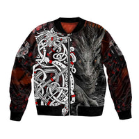 Viking Dragons Sleeve Zip Bomber Jacket Norse Mythology - Wonder Print Shop