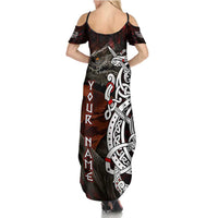 Viking Dragons Summer Maxi Dress Norse Mythology - Wonder Print Shop