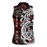 Viking Dragons Women Sleeveless Polo Shirt Norse Mythology - Wonder Print Shop