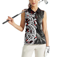 Viking Dragons Women Sleeveless Polo Shirt Norse Mythology - Wonder Print Shop