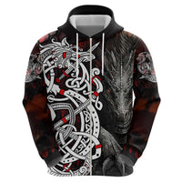 Viking Dragons Zip Hoodie Norse Mythology - Wonder Print Shop