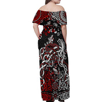 Viking Warrior And Viking Dragons Family Matching Off Shoulder Maxi Dress and Hawaiian Shirt - Wonder Print Shop