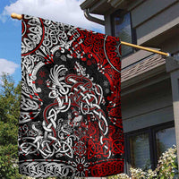 Viking Warrior And Viking Dragons Garden Flag - Wonder Print Shop