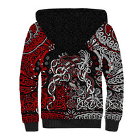 Viking Warrior And Viking Dragons Sherpa Hoodie - Wonder Print Shop