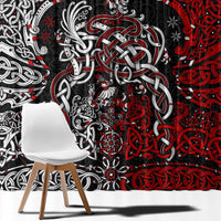 Viking Warrior And Viking Dragons Window Curtain - Wonder Print Shop