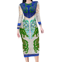 Dragon Celtic Knot Family Matching Long Sleeve Bodycon Dress and Hawaiian Shirt - Wonder Print Shop