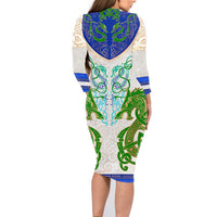 Dragon Celtic Knot Family Matching Long Sleeve Bodycon Dress and Hawaiian Shirt - Wonder Print Shop