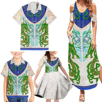 Dragon Celtic Knot Family Matching Summer Maxi Dress and Hawaiian Shirt - Wonder Print Shop