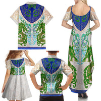 Dragon Celtic Knot Family Matching Summer Maxi Dress and Hawaiian Shirt - Wonder Print Shop