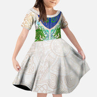 Dragon Celtic Knot Kid Short Sleeve Dress - Wonder Print Shop