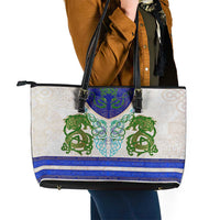 Dragon Celtic Knot Leather Tote Bag - Wonder Print Shop