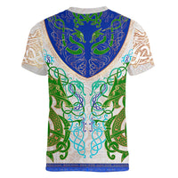Dragon Celtic Knot Women V-Neck T-Shirt - Wonder Print Shop