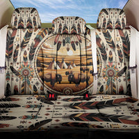 Native American Life Back Car Seat Cover Teepee Village With Buffalo Bison - Wonder Print Shop
