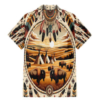 Native American Life Family Matching Mermaid Dress and Hawaiian Shirt Teepee Village With Buffalo Bison - Wonder Print Shop