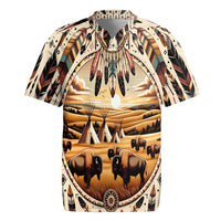Native American Life Rugby Jersey Teepee Village With Buffalo Bison - Wonder Print Shop