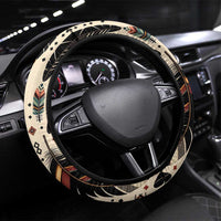 Native American Life Steering Wheel Cover Teepee Village With Buffalo Bison - Wonder Print Shop