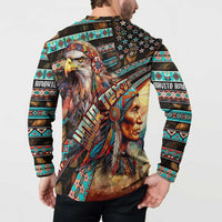 American Indian Warrior Chiefs Button Sweatshirt - Wonder Print Shop