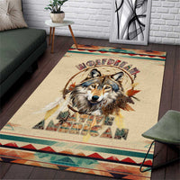 Native American Wolf Dreamcatcher Area Rug Vintage Style - Wonder Print Shop
