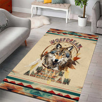 Native American Wolf Dreamcatcher Area Rug Vintage Style - Wonder Print Shop