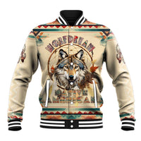 Native American Wolf Dreamcatcher Baseball Jacket Vintage Style - Wonder Print Shop