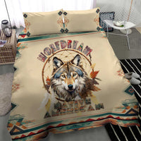 Native American Wolf Dreamcatcher Bedding Set Vintage Style - Wonder Print Shop