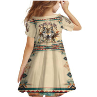 Native American Wolf Dreamcatcher Family Matching Mermaid Dress and Hawaiian Shirt Vintage Style - Wonder Print Shop