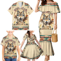 Native American Wolf Dreamcatcher Family Matching Mermaid Dress and Hawaiian Shirt Vintage Style - Wonder Print Shop