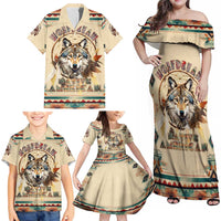 Native American Wolf Dreamcatcher Family Matching Off Shoulder Maxi Dress and Hawaiian Shirt Vintage Style - Wonder Print Shop