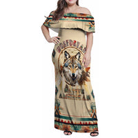 Native American Wolf Dreamcatcher Family Matching Off Shoulder Maxi Dress and Hawaiian Shirt Vintage Style - Wonder Print Shop