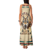 Native American Wolf Dreamcatcher Family Matching Tank Maxi Dress and Hawaiian Shirt Vintage Style - Wonder Print Shop