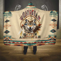 Native American Wolf Dreamcatcher Hooded Blanket Vintage Style